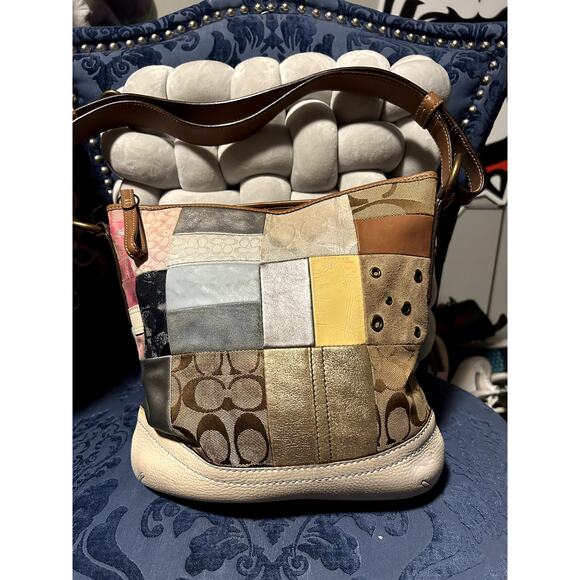 Coach Vintage Multi-Material Patchwork Satchel - Picture 2 of 11
